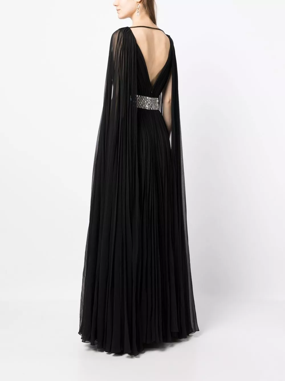 Affordable Jenny Packham cape-sleeve silk gown Women 0114