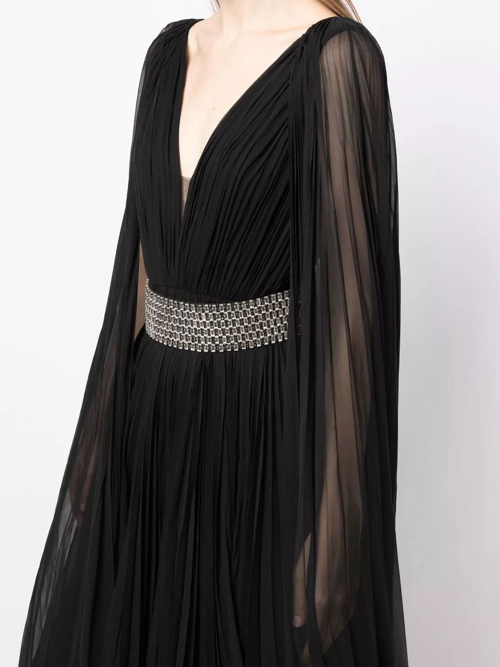 Affordable Jenny Packham cape-sleeve silk gown Women 0114