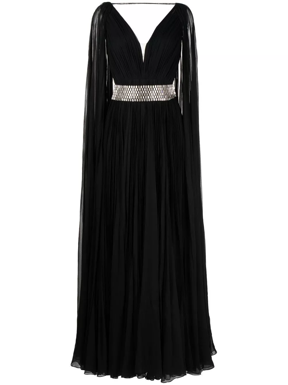 Jenny Packham cape-sleeve silk gown Women 0114