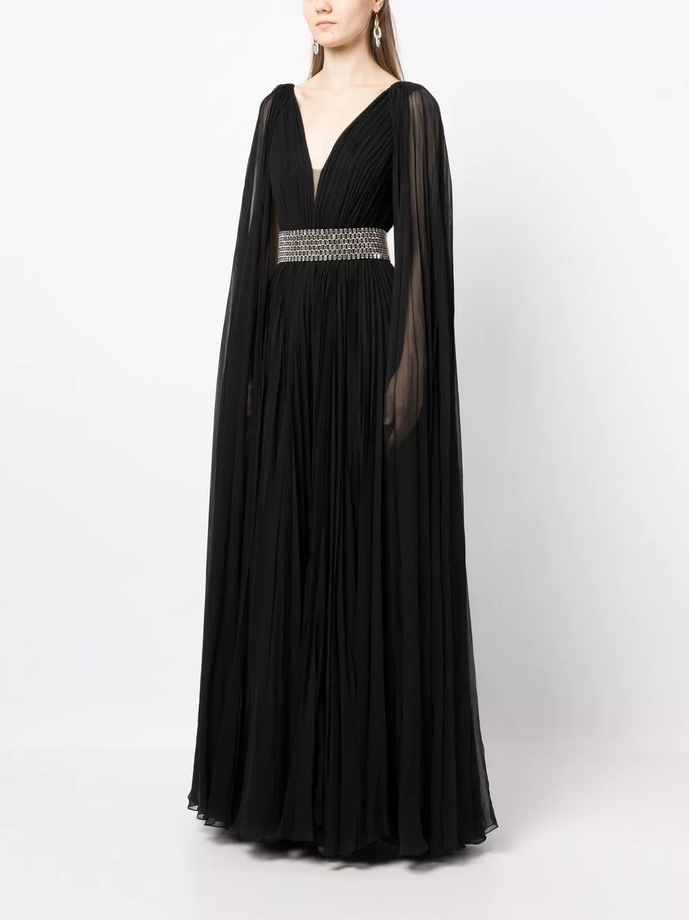 Affordable Jenny Packham cape-sleeve silk gown Women 0114