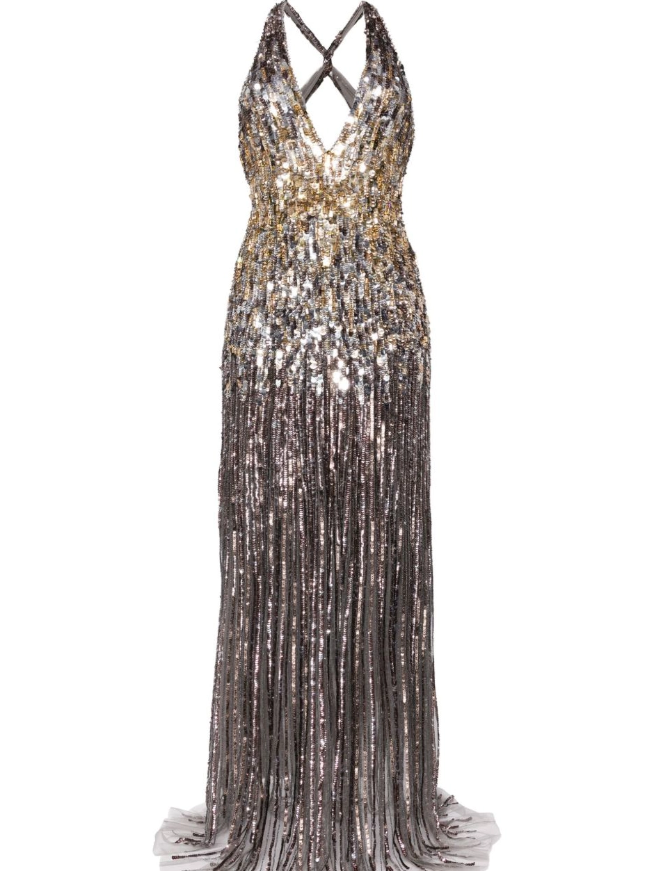 Affordable Margot Women Jenny Packham sequin gown halterneck 0305