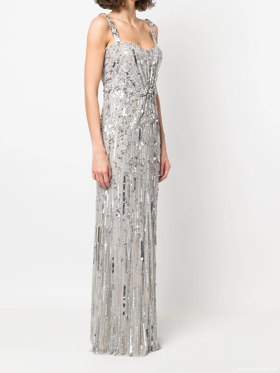 Cheap Jenny Packham Women Gem gown Bright sequin-embellished 0308